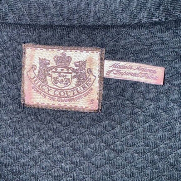 🖤 Juicy Couture Y2K Quilted Jacket Black | Gold Buttons | Size S - Picture 8 of 10